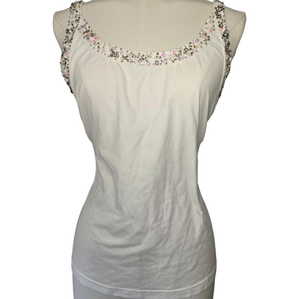 Y2k together ivory embellished tank
